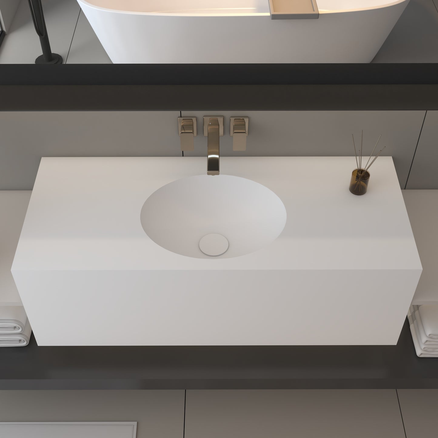 Vulcano Prestige Deep  - Lavatório Simples Suspenso em Corian®