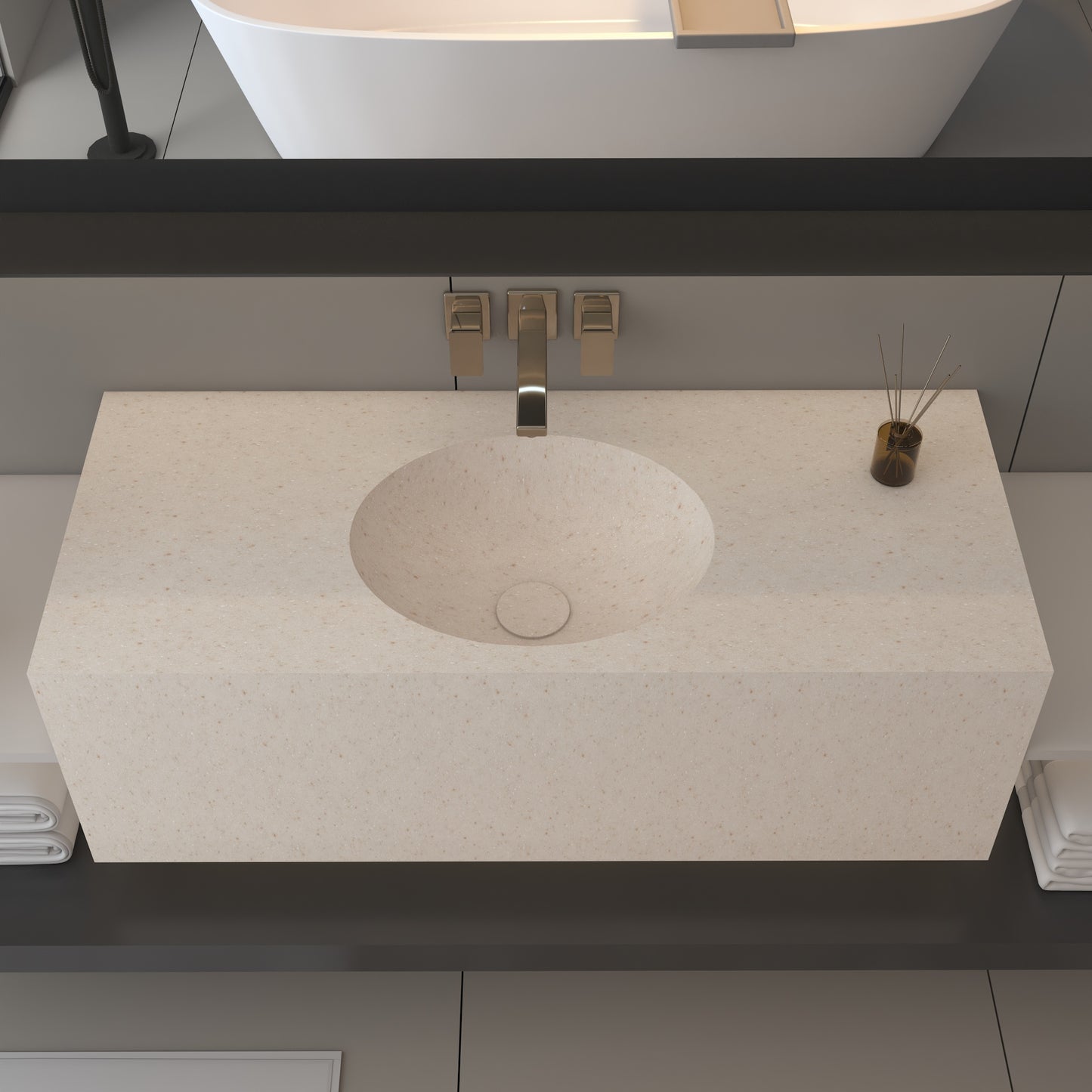 Vulcano Prestige Deep  - Lavatório Simples Suspenso em Corian®