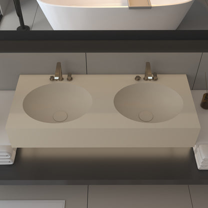 Vulcano Prestige Edge - Lavatório Duplo Suspenso em Corian®