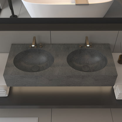 Vulcano Prestige Edge - Lavatório Duplo Suspenso em Corian®