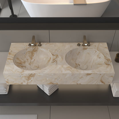 Vulcano Prestige Edge - Lavatório Duplo Suspenso em Corian®