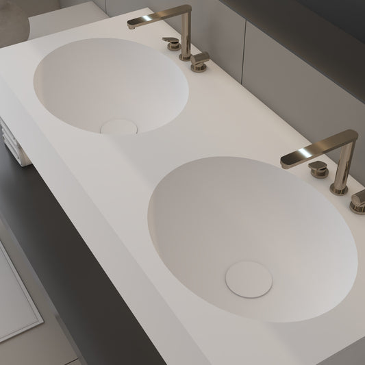 Vulcano Prestige Edge - Lavatório Duplo Suspenso em Corian®