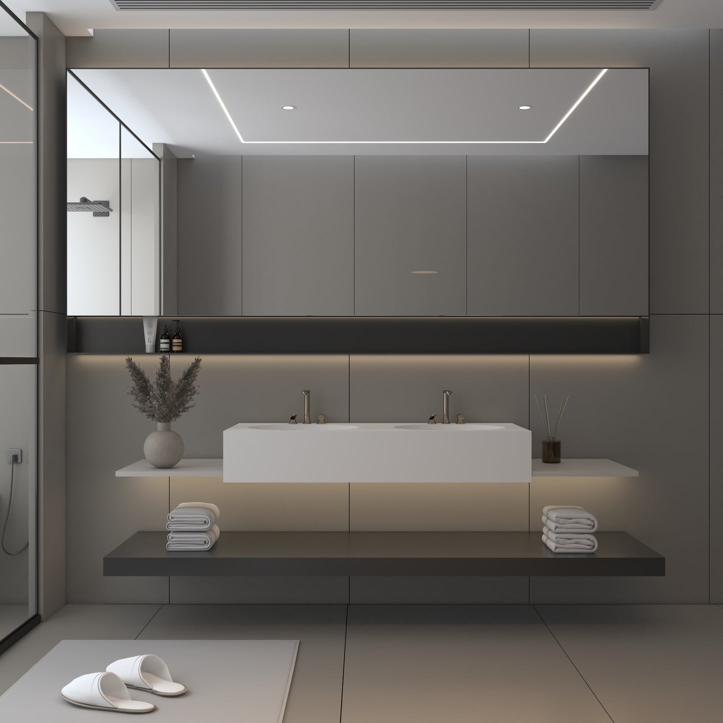 Vulcano Prestige Edge - Lavatório Duplo Suspenso em Corian®