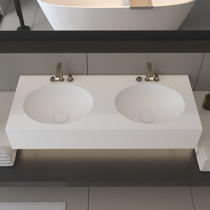 Vulcano Prestige Edge - Lavatório Duplo Suspenso em Corian®