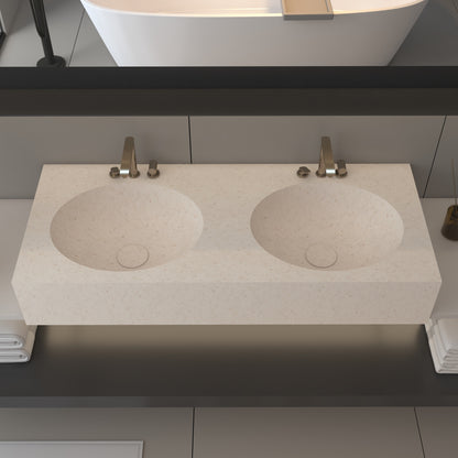 Vulcano Prestige Edge - Lavatório Duplo Suspenso em Corian®