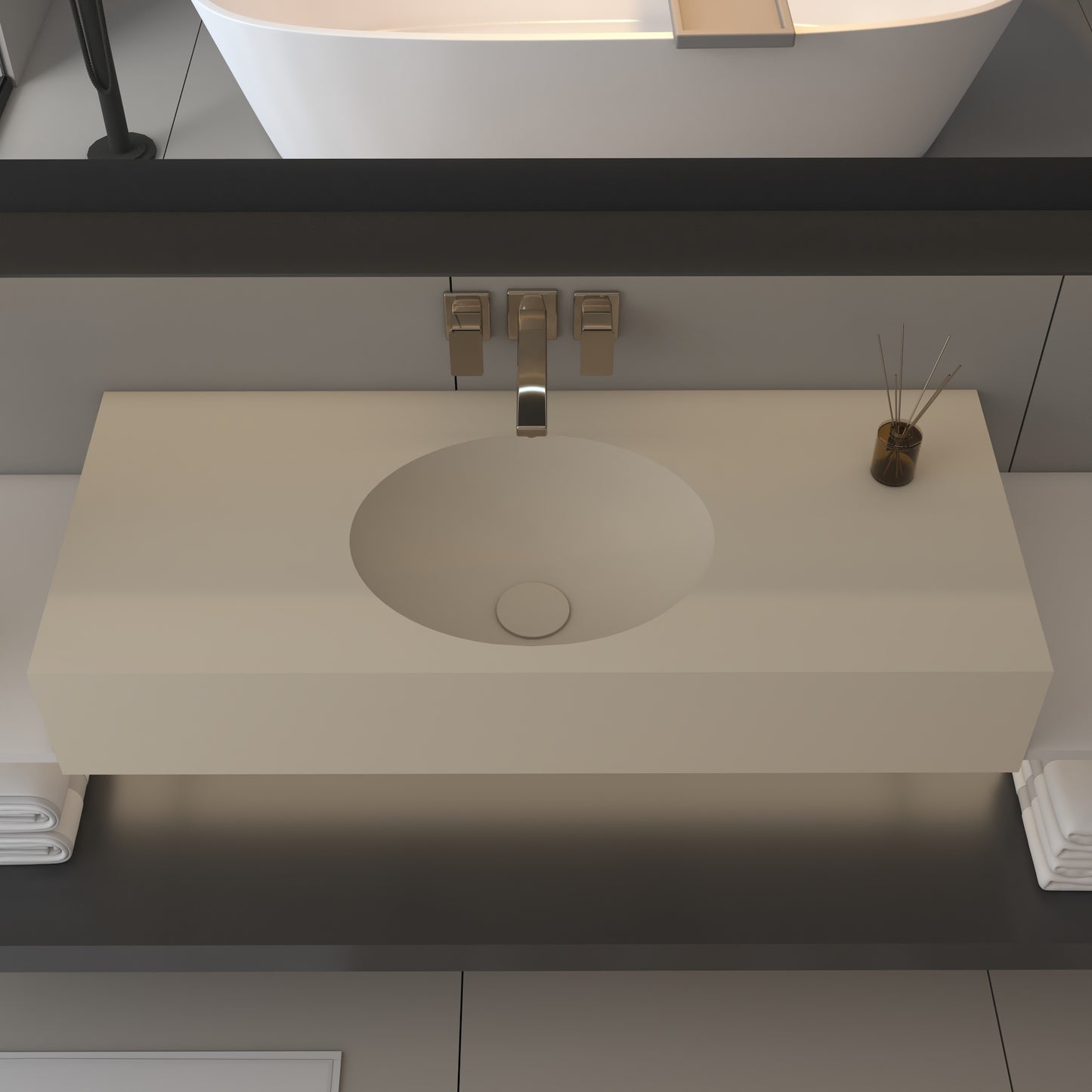 Vulcano Prestige Edge - Lavatório Simples Suspenso em Corian®