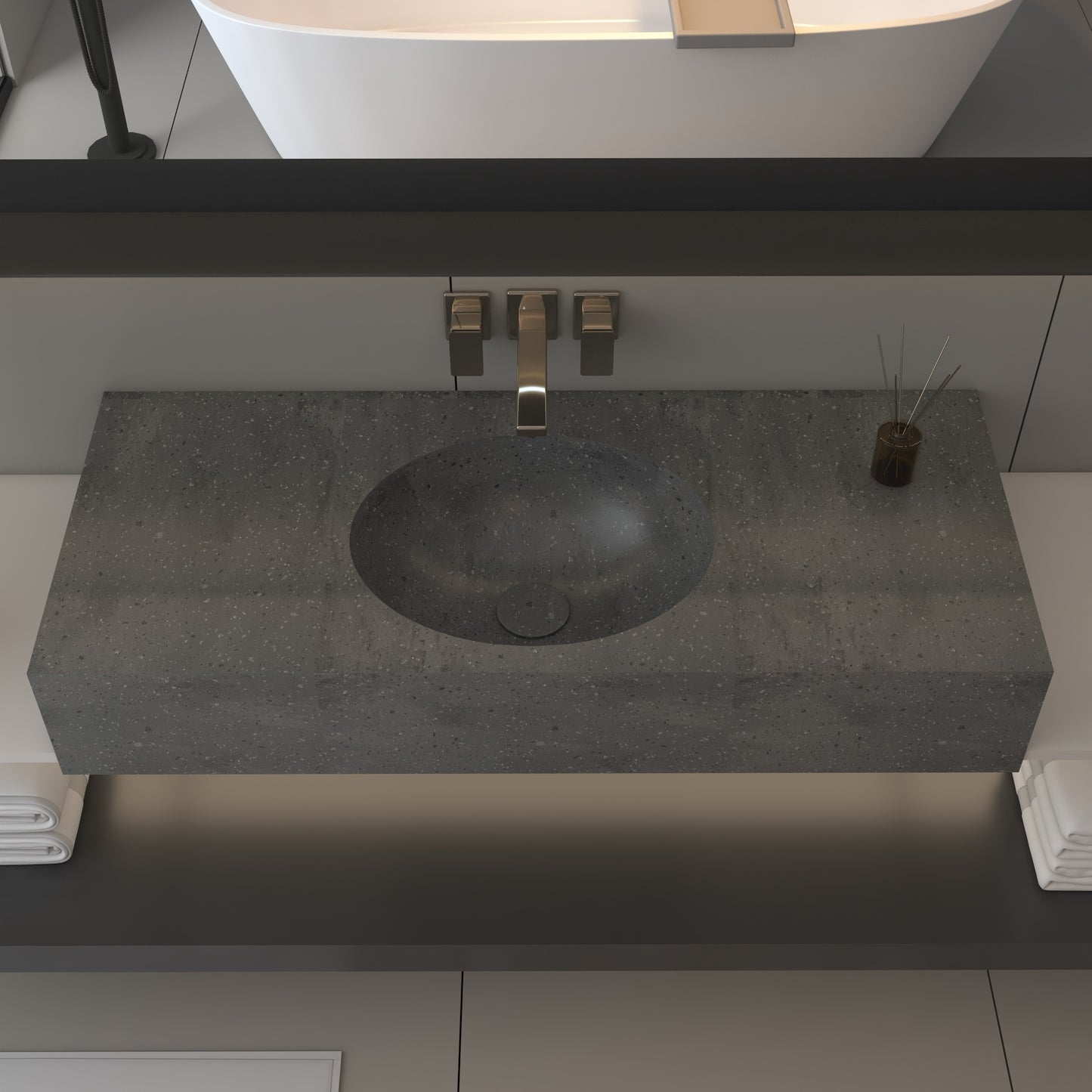 Vulcano Prestige Edge - Lavatório Simples Suspenso em Corian®