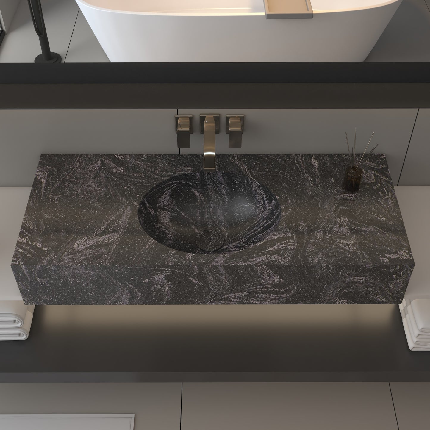 Vulcano Prestige Edge - Lavatório Simples Suspenso em Corian®