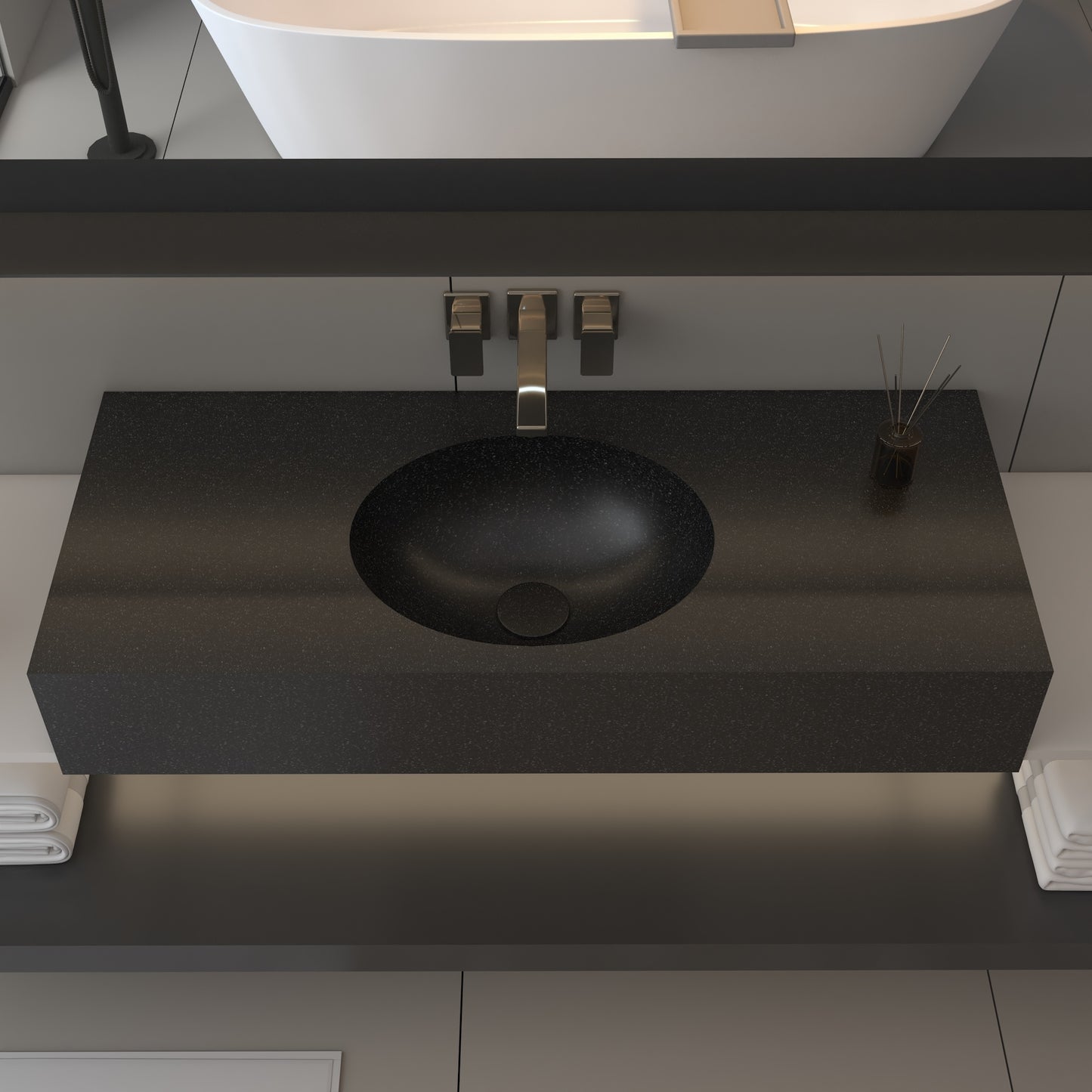 Vulcano Prestige Edge - Lavatório Simples Suspenso em Corian®