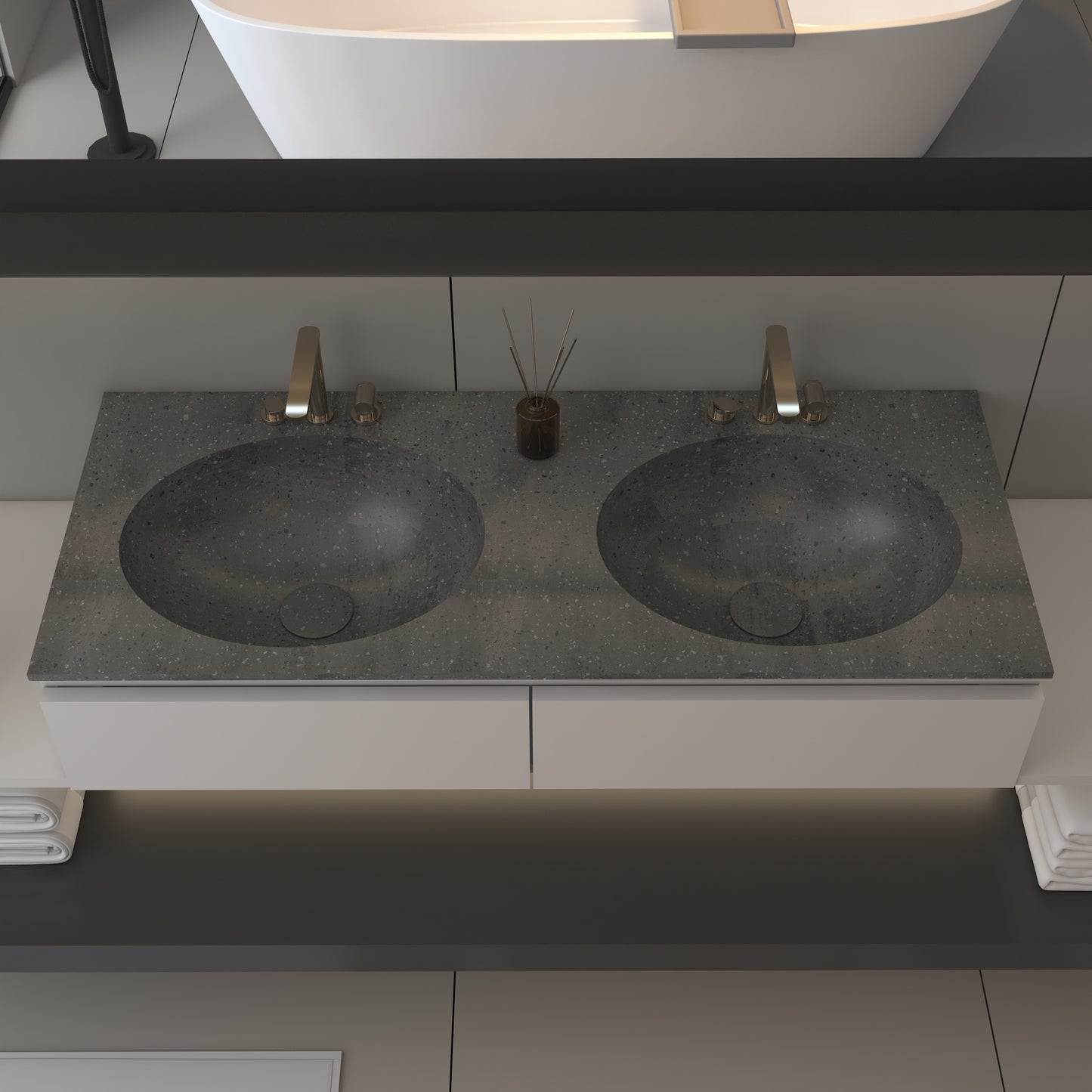 Vulcano Prestige - Lavatório Simples de Encastre em Corian®
