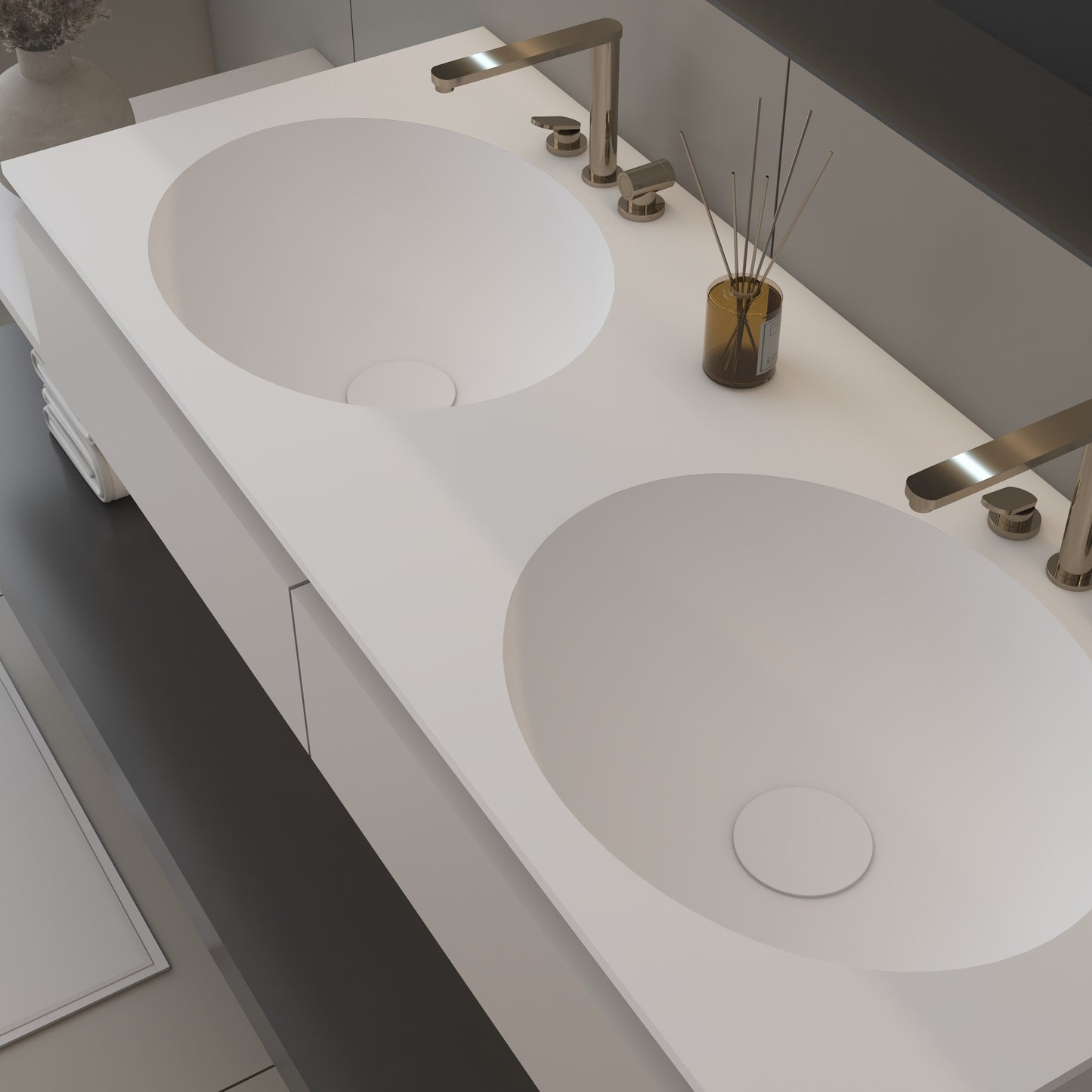 Vulcano Prestige - Lavatório Simples de Encastre em Corian®