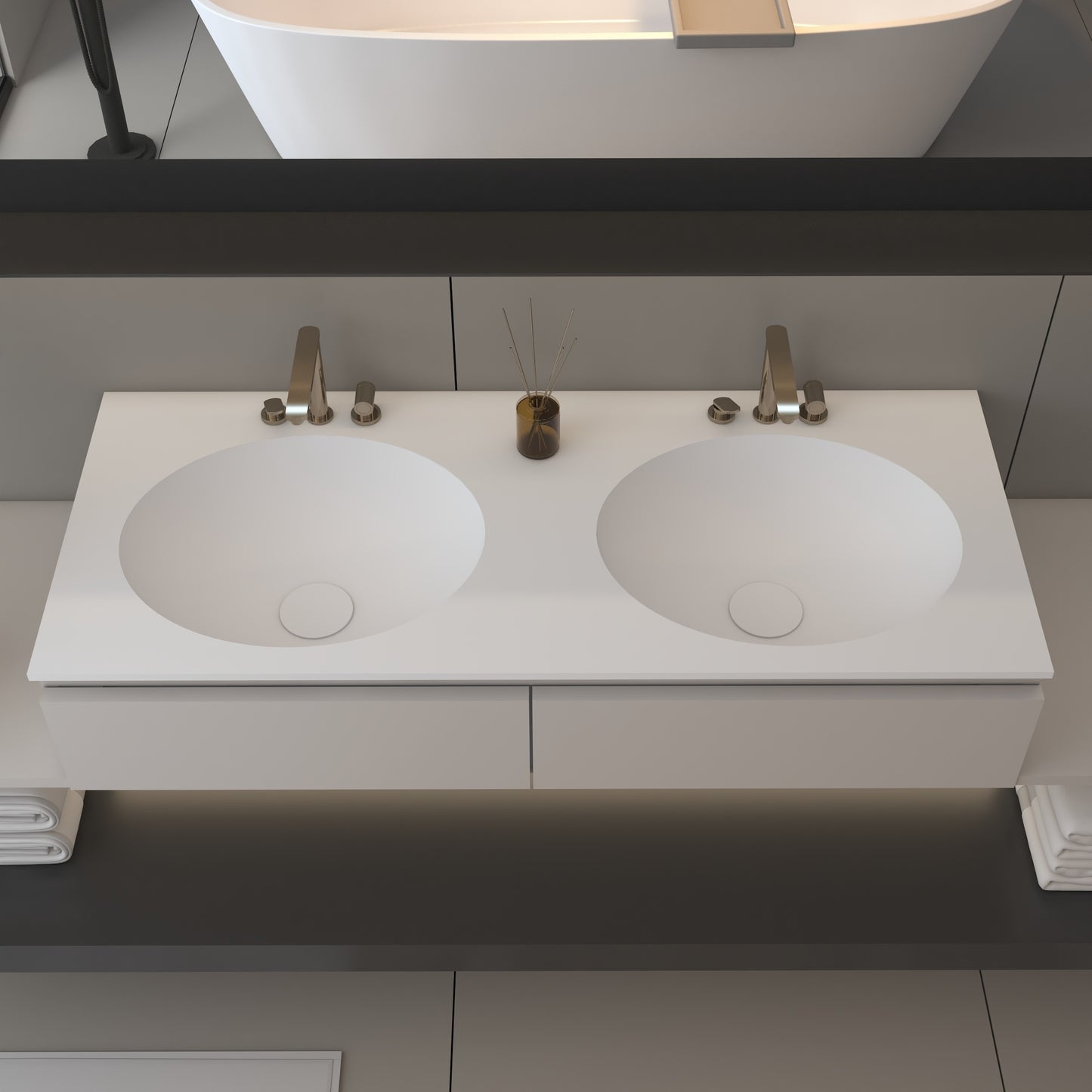 Vulcano Prestige - Lavatório Simples de Encastre em Corian®
