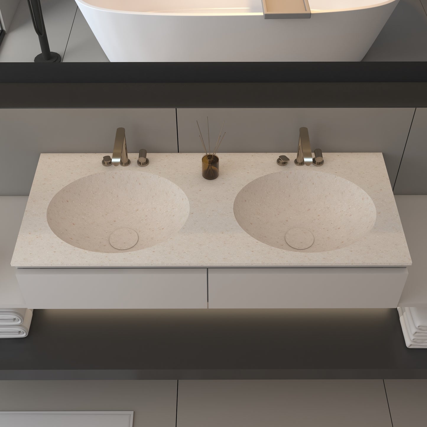 Vulcano Prestige - Lavatório Simples de Encastre em Corian®