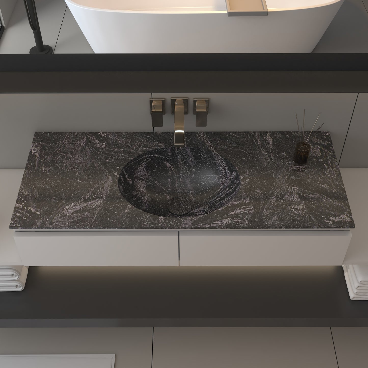 Vulcano Prestige - Lavatório Simples de Encastre em Corian®