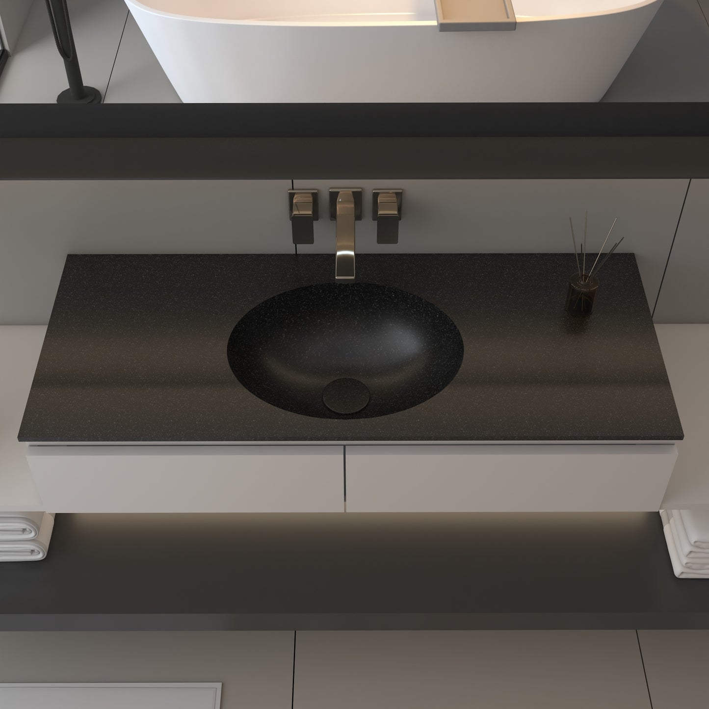 Vulcano Prestige - Lavatório Simples de Encastre em Corian®